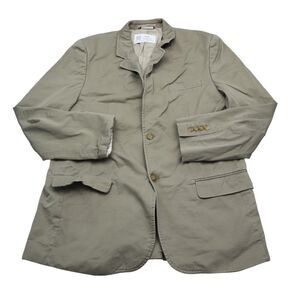 Merona Suit Mens 42R Beige Long Sleeve Double Breasted Collared Notch Lapel